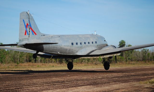 VH-MMA — - Hardy Aviation's C-47 / DC 3 Landing on the privately owned WW2 Coomalie Airstip 2010. It allocated US serial number was 42-23731 and was delivered to USAAF on May 25th 1943.