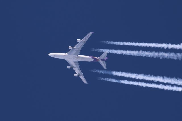 Boeing 747-400 (HS-TGP) - January 14th 2018:Overflying above Hakodate City. Departed from CTS, final destination to BKK.