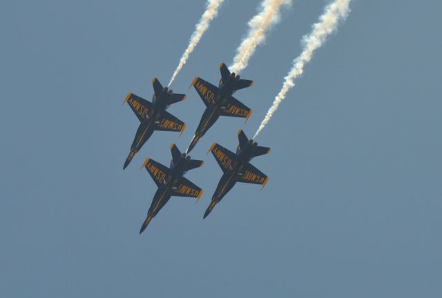 McDonnell Douglas FA-18 Hornet — - Blue Angels during Initial orientation flight practice in Sioux Falls