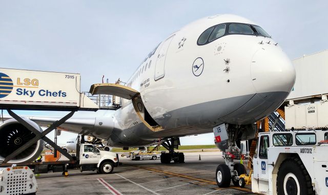 Airbus A350-900 (D-AIXB) - First day for regular A350-900 service by Lufthansa into CLT.br /br /3/31/19 