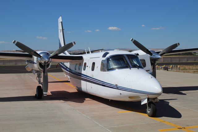 Rockwell Turbo Commander 690 (N77HS) - The mighty Turbo Commander sits on the ramp. This air attack plane is used to train new fire professionals who fly above fires and relay info to tankers and the ground. This beast has 10 radios!