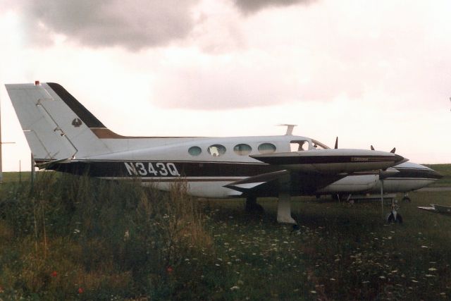 Cessna 421 (N343Q) - Seen here on 31-Jul-89.br /br /Exported to Mauritania 23-Jul-89 as 5T-BOB.