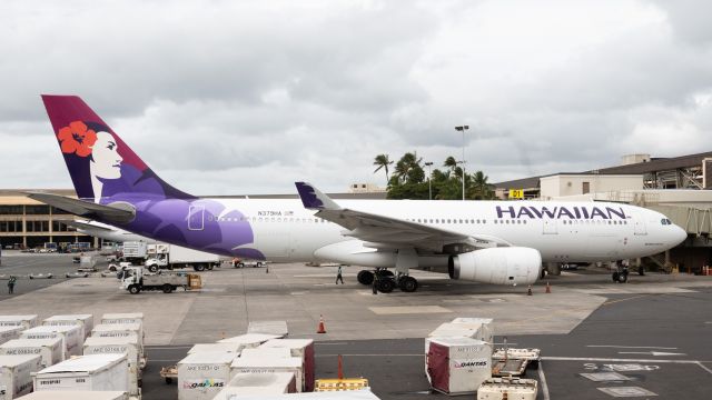 Airbus A330-200 (N379HA) - At Honolulu Airport, parked at gate D1. 