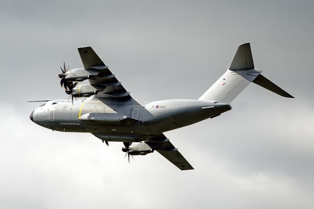 AIRBUS A-400M Atlas (MBB418) - DREAD66 Heavy, an RAF Airbus Atlas A400M passing through the Mach Loop near Dolgellau, Wales on 10 Jun 2024. 