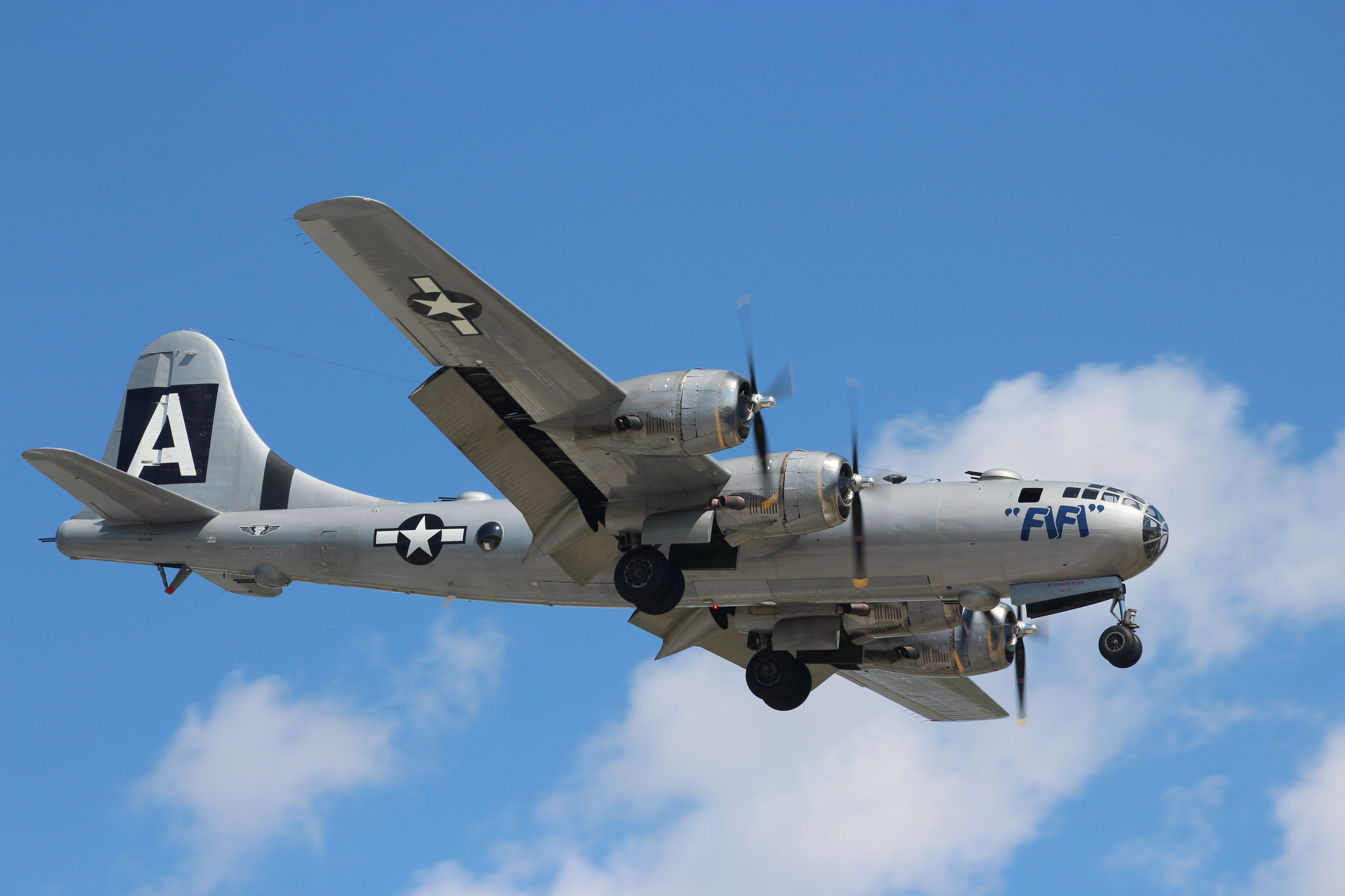 Boeing B-29 Superfortress (N529B) - B-29 Fifi Landing during Pattern Work at Appleton International - EAA Airventure 2016