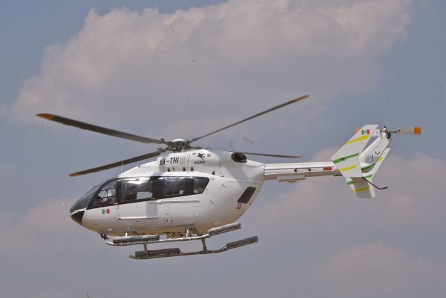 KAWASAKI EC-145 (XA-THI) - Eurocopter EC145 (MBB BK117 C-2) XA-THI MSN 9491 of "Transportes Aereos Pegaso" on display during the open day in trade show "FAMEX 2019" at Santa Lucia AB (04/2019).