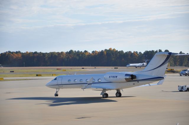 Gulfstream Aerospace Gulfstream IV (N718DW) - Colleen Corp, G-IV leaving Landmark RDU