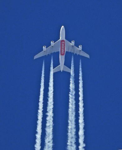 Airbus A380-800 (N215) - On its way from Dubai to Los Angeles UAE-215 flies Carson City, Nevada, USA