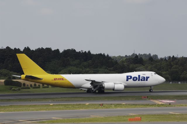 Boeing 747-400 (N853GT) - Touchdown at Narita Intl Airport Rwy34L on 2015/05/02