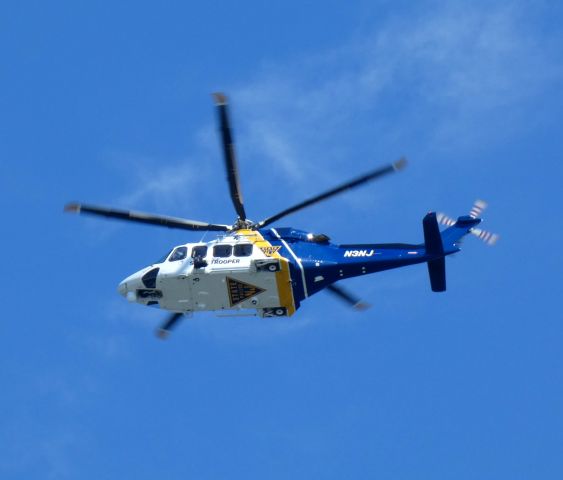 BELL-AGUSTA AB-139 (N3NJ) - NJ State Police Helo over Barnegat Light, NJ  summer 2022.