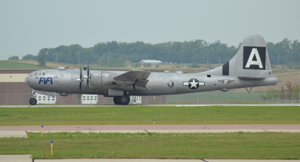 Boeing B-29 Superfortress (N529B) - N529B Boeing Super Fortress "FiFi" departing on Runway 21 in Sioux Falls SD on 08-14-2013.