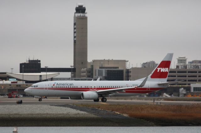 Boeing 737-800 (N915NN) - Nice to see the TWA logo back at Logan.