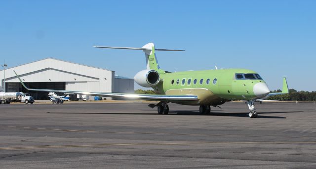 Gulfstream Aerospace Gulfstream G650 (N632GA) - A Gulfstream GVI (G650) moving along the ramp toward the taxiway at Carl T. Jones Field, Huntsville, AL - October 11, 2016.