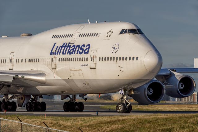 Boeing 747-400 (D-ABVU) - 18th July, 2022: Taxiing for departure to Frankfurt as flight LH 471 from runway 06R at Toronto's Lester B. Pearson International Airport.