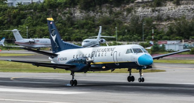 Saab 340 (N336SA) - Seaborne Airlines N336SA (Saab 340 - MSN 336) seen landing all mask up at St Maarten.