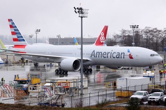 Boeing 777-200 (N721AN) - American Airlines N721AN on the Boeing Everett flightline March 6, 2013.