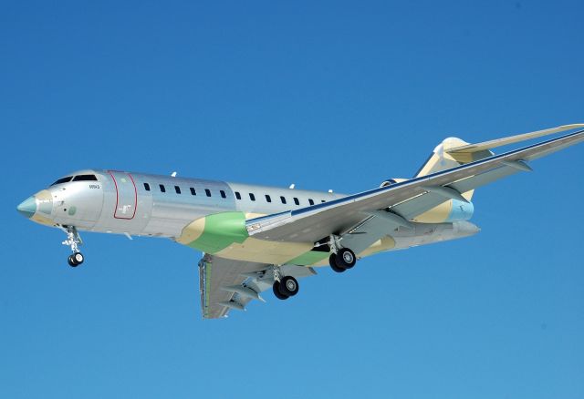 Bombardier Global Express (C-GPWU) - 2021 Bombardier BD-700-1A10 Global 6500 (C-GPWU/60043) as Flight BBA18 arriving from Downsview Airport (CYZD) on Feb 25, 2021. It is still unfinished but it will be painted soon.