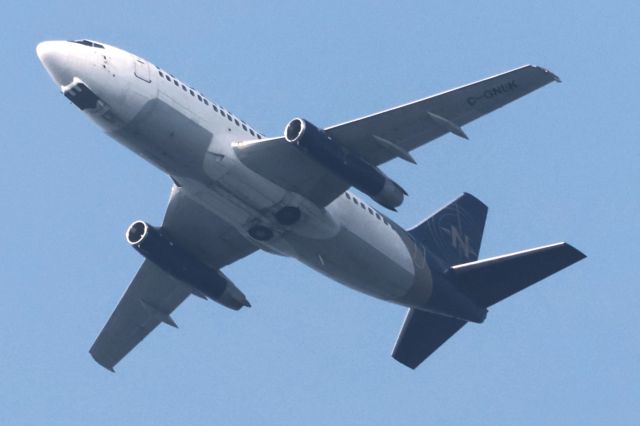 Boeing 737-700 (C-GNLK) - C-GNLK Boeing B-737-2K 2C Nolinor Aviation De Wabush YWK vers Mirabel YMX Altitude 2454 Mètres Vitesse 496 Km/H. Survolant la ville de Lavaltrie QC. Le 13-08-2024 à 17:26.