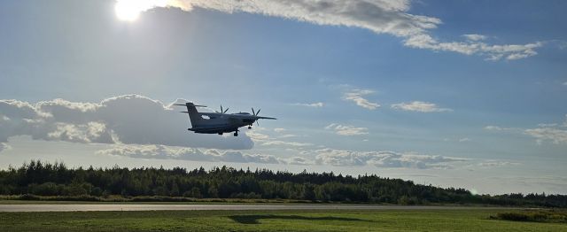 Fairchild Dornier 328 — - Don't see a Dornier 328 doing pattern with at Eastport Municipal Airport everyday.... or really any day in the past. We were thrilled to host this crew's specialized training! As far aircraft size, that's about the upper limit for Eastport to handle. The runway asphalt was more than capable of accommodating an aircraft of that size and weight. However we weren't entirely confident that Taxiway A, the sole taxiway on the field, was engineered for an aircraft of that size. In the aviation industry uncertainties like this make these decisions no-brainers, the crew and I completely agreed that keeping that big bird on the runway was the best course of action.