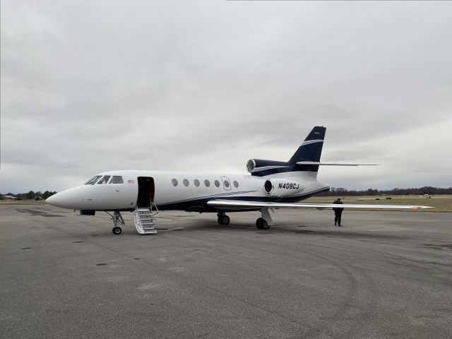 Dassault Falcon 50 (N408CJ) - N408CJ is about to head to her home in Scottsdale. This is a beautiful Falcon and the cleanest and nicest one I have ever seen working line at Marion. She's got around 2000 hours and is literally immaculate. Picture taken 9 December 2022 by me. 