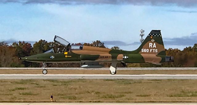 Northrop T-38 Talon — - The camouflage works pretty good against the trees!