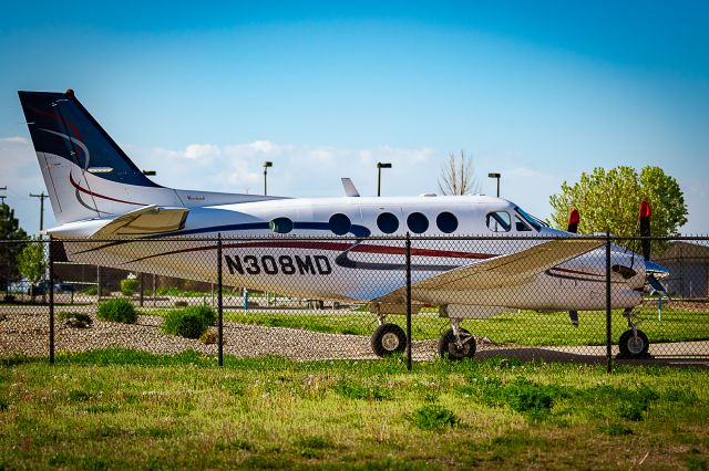 Beechcraft King Air 90 (N308MD) - On the ramp at KBJC.