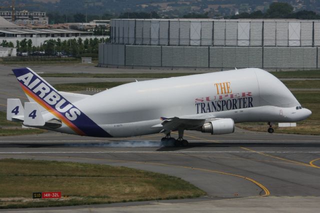 F-GSTD — - "Super Transporter" No 4 touches down at Toulouse.