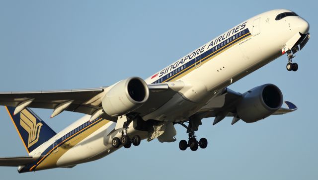 — — - SIA, A359 departs runway 16 at YMML.