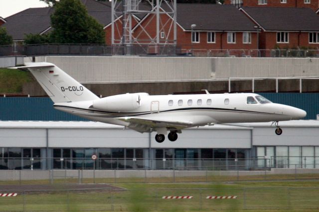 Cessna Citation CJ4 (D-COLO) - Jetkontor Citation CJ4 on short finals for rwy 24 on 26-Jul-19 arriving from LIEO as JKH32C.