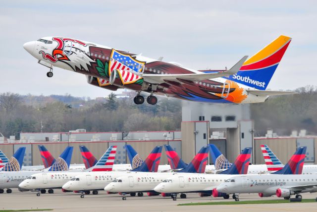 Boeing 737-700 (N918WN) - Shot on 04-13-20. (Update) Two years ago yesterday. My how much has changed in the world and particularly in the airline industry. Today is 04-14-22. Hope to never see a sight like this again. N918WN is gone.