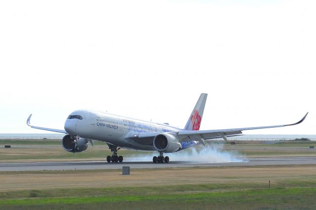 Airbus A350-900 (B-18918) - China Airlines' 14th and final A350-900XWB, B-18918, in special joint Airbus carbon-fiber livery.