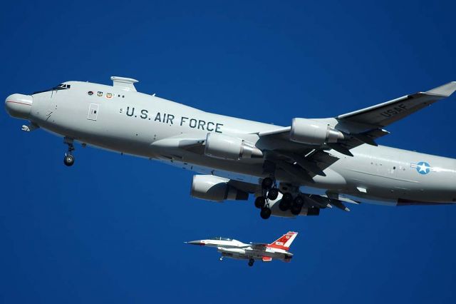 00-0001 — - Boeing YAL-1A Airborne Laser Testbed over Boron, California in 2005.