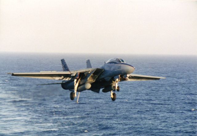 Grumman F-14 Tomcat (N100) - Carrier Ops Aboard the USS Nimitz CVN-68. Taken in maybe 1997.