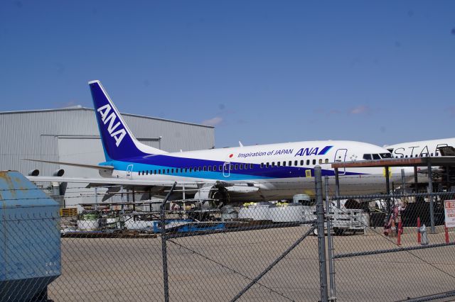 Boeing 737-700 (JA01AN) - One of two Boeing 737-700 of All Nippon  currently stored at Tucson.  Photographed March 26th 2021.