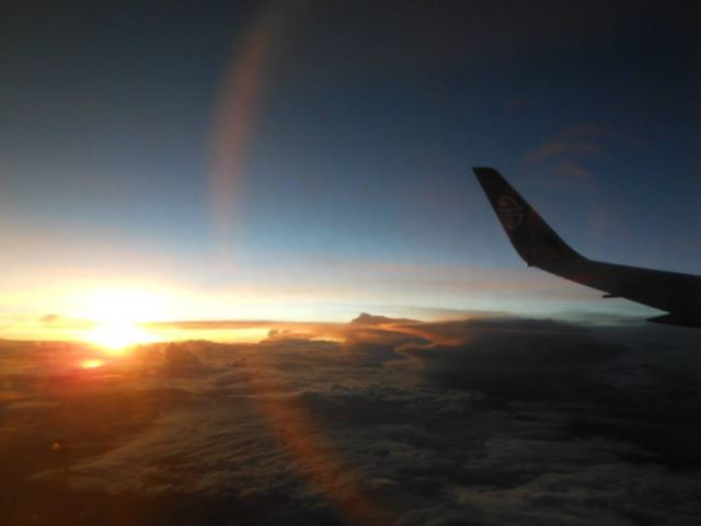 BOEING 767-300 (ZK-NCI) - Sun about to go under the horizon 