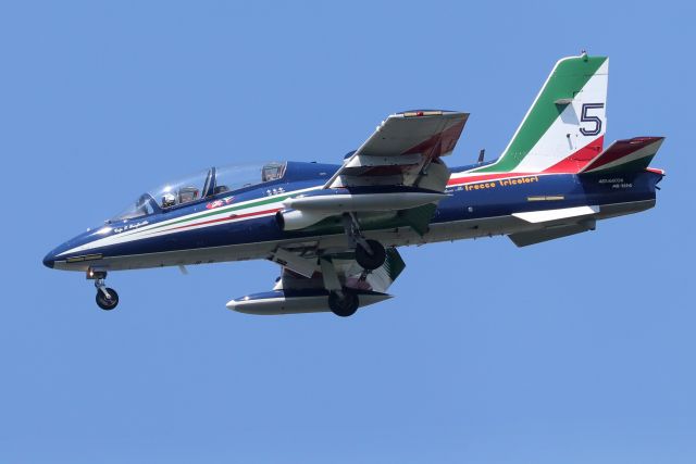 APJ54551 — - 'PONY 5' from the 313th Acrobatic Training Group, National Aerobatic Team (PAN) of the Italian Air Force based at Rivolto Air Base, Udine, Italy