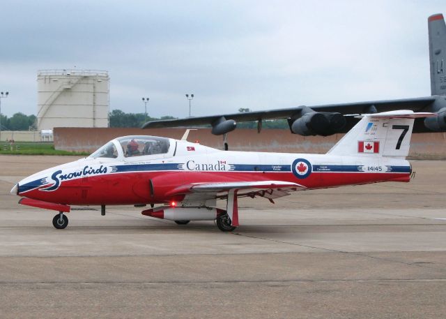 Canadair CL-41 Tutor (C114145) - Taxiing to the runway at Barksdale Air Force Base, Louisiana. Day 2 of the Defenders of Liberty Airshow 2009.