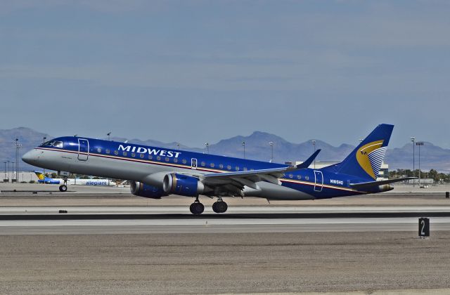 Embraer ERJ-190 (N165HQ) - N165HQ Midwest Airlines (Republic Airlines) Embraer ERJ-190AR (ERJ-190-100 IGW) - cn 19000291 - McCarran International Airport (KLAS)br /Las Vegas, Nevadabr /TDelCorobr /September 12, 2013