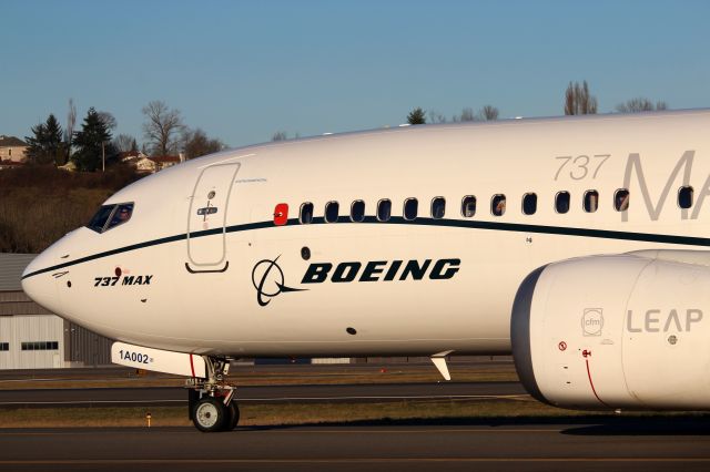 Boeing 737-700 (N7802L) - Boeings second 737-800 MAX is taxing to the parking after landing as a test flight.