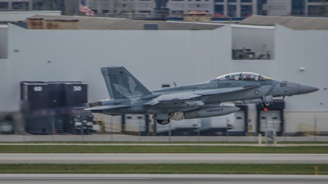 McDonnell Douglas FA-18 Hornet (16-6980) - VAMPIRE41 from VX-9 "Vampires" departing CMH 