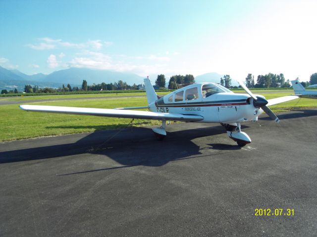 Piper Cherokee (G-GILP) - Tie-downs at CYCW.