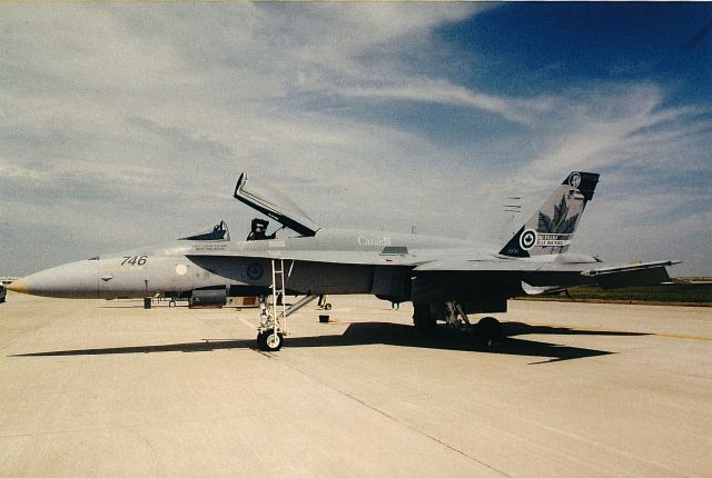 — — - CF18 on display at an air show at KAFW