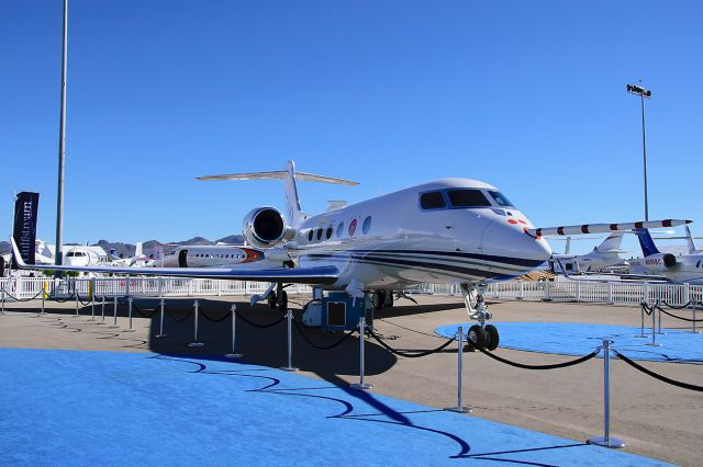 Gulfstream Aerospace Gulfstream G-7 (N500GA) - Gulfstream G-VII/prototype #1 at the NBAA Exhibition at Henderson Executive Airport.