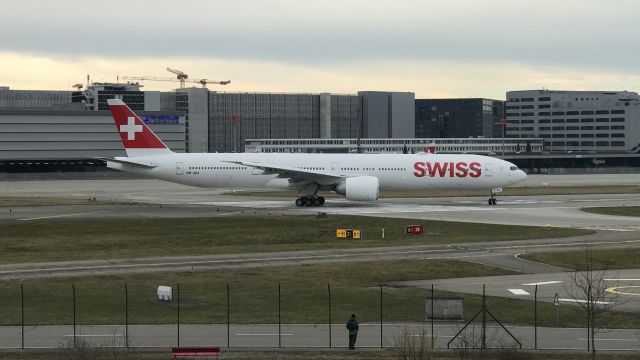 BOEING 777-300 (HB-JNJ) - Last 773 to be delivered, trng flt to LSGG