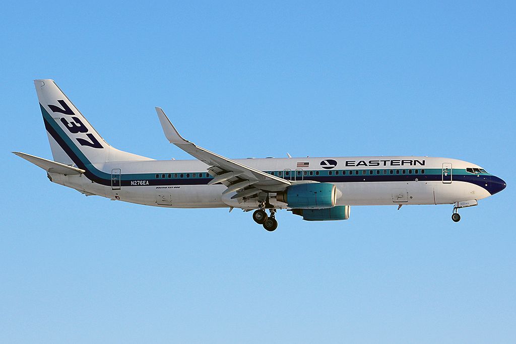 Boeing 737-800 (N276EA) - Swift Air 738 arriving from Punta Cana still in full Eastern colors