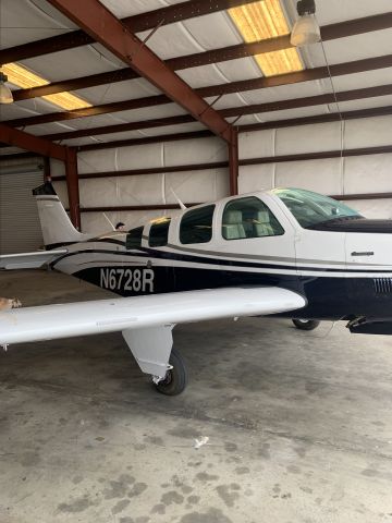 Beechcraft Bonanza (36) Turbo (N6728R) - Not a hangar queen, just waiting for the fog layer to lift. 