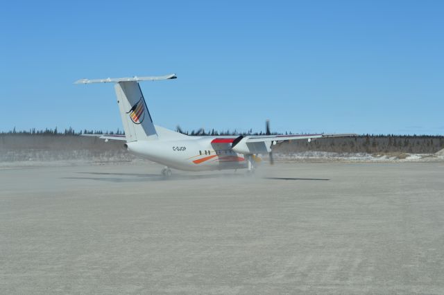 de Havilland Dash 8-100 (C-GJOP) - "Sked" arriving in ZKE, going southbound.