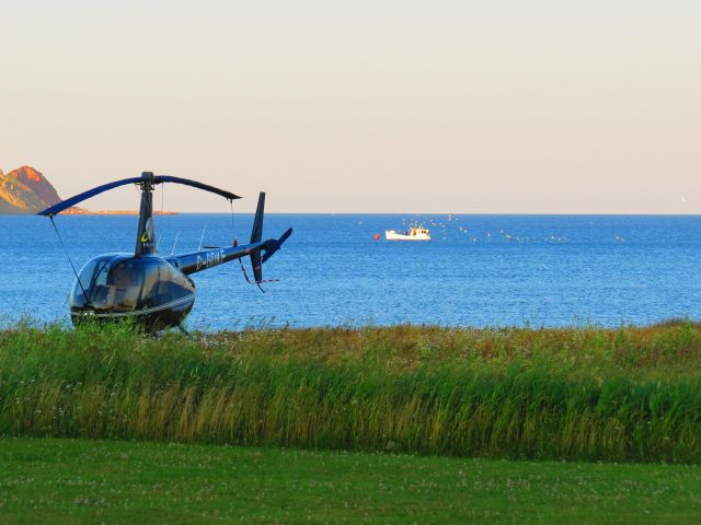 Robinson R-44 (C-GDKE) - On the beach at Cap-aux-Meules, Magdalen Islands, Québec, Canada