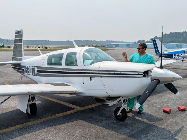 N5807V — - Dr Thorpe giving her a check-up.