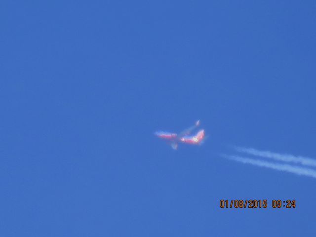 Boeing 737-700 (N291WN) - Southwest Airlines flight 598 from SDF to PHX over Southeastern Kansas at 38,000 feet.